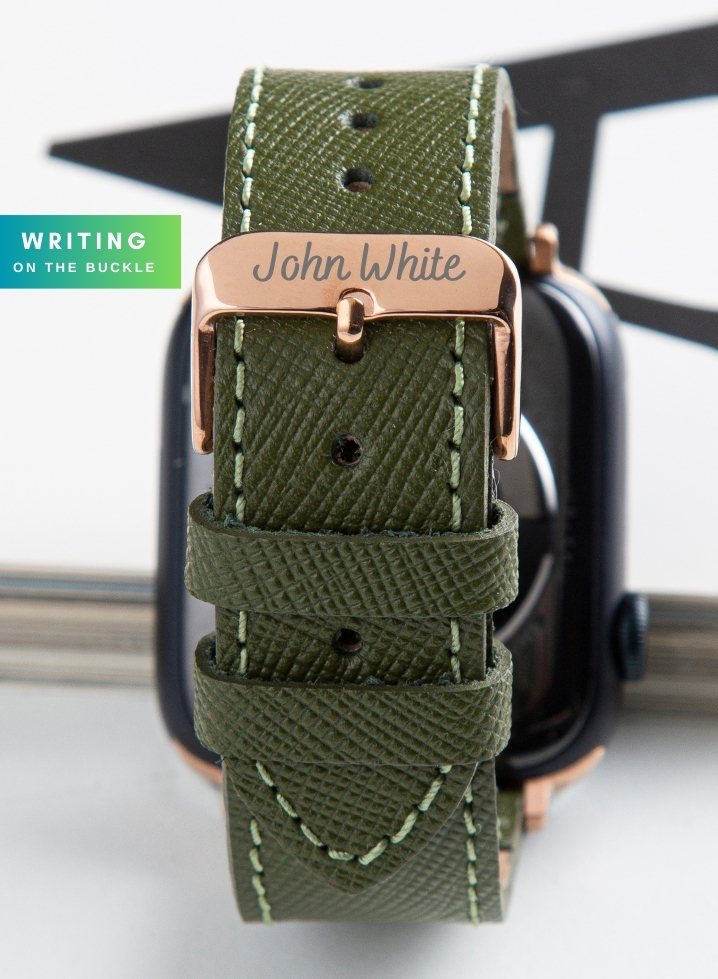 Apple Watch Saffiano Leather Strap - Green
