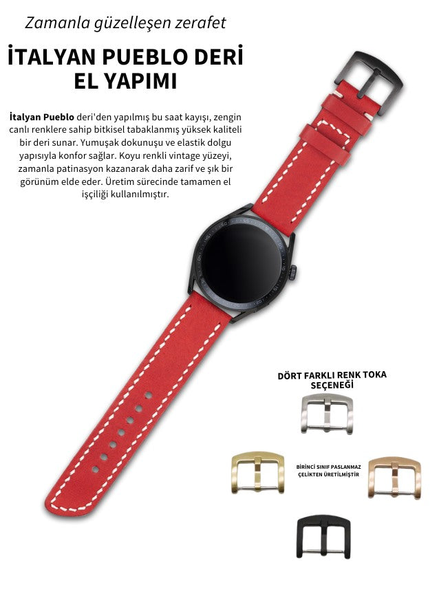 Huawei Watch Pueblo Leather Strap - Red