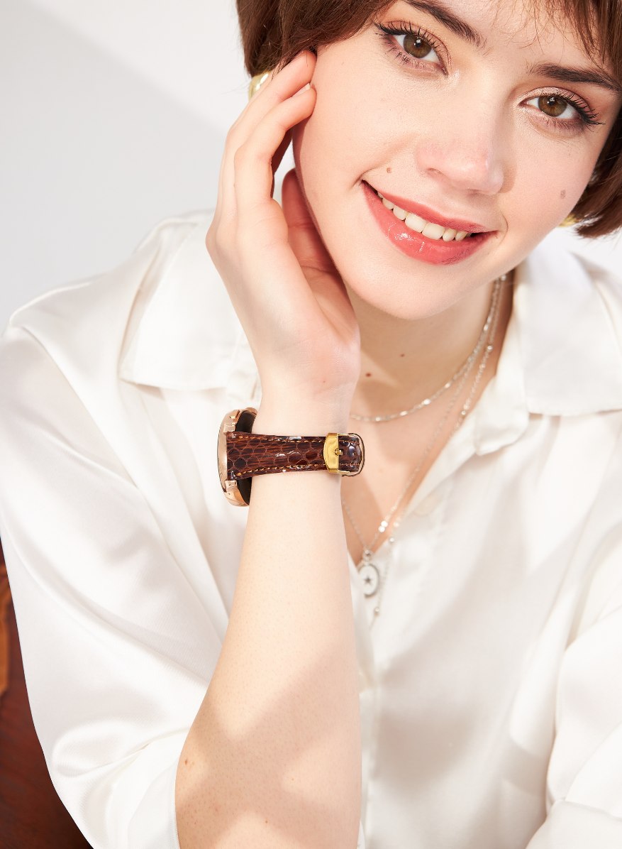 Samsung Watch Crop Women Leather Strap - Brown