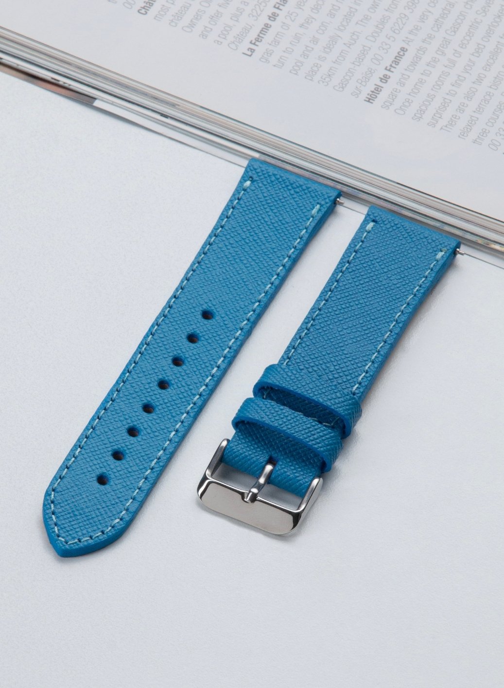 Classic Watch Saffiano Leather Strap - Blue