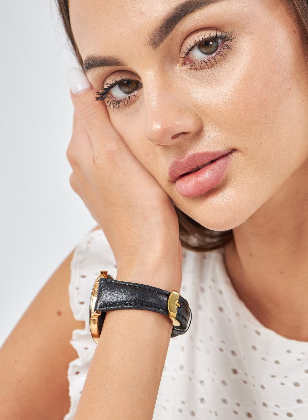Classic Watch Pupi Women Leather Strap - Black