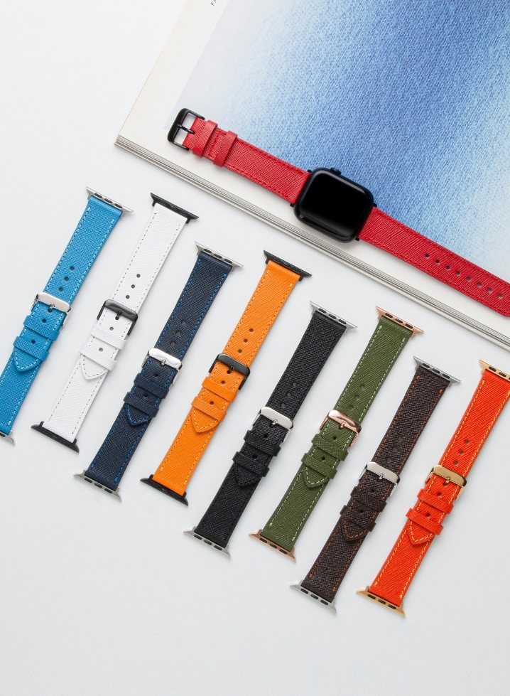 Apple Watch Saffiano Leather Strap - Yellow