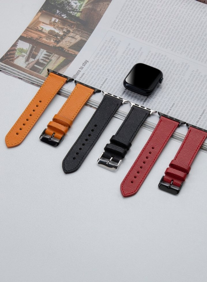 Apple Watch Saffiano Leather Strap - Yellow