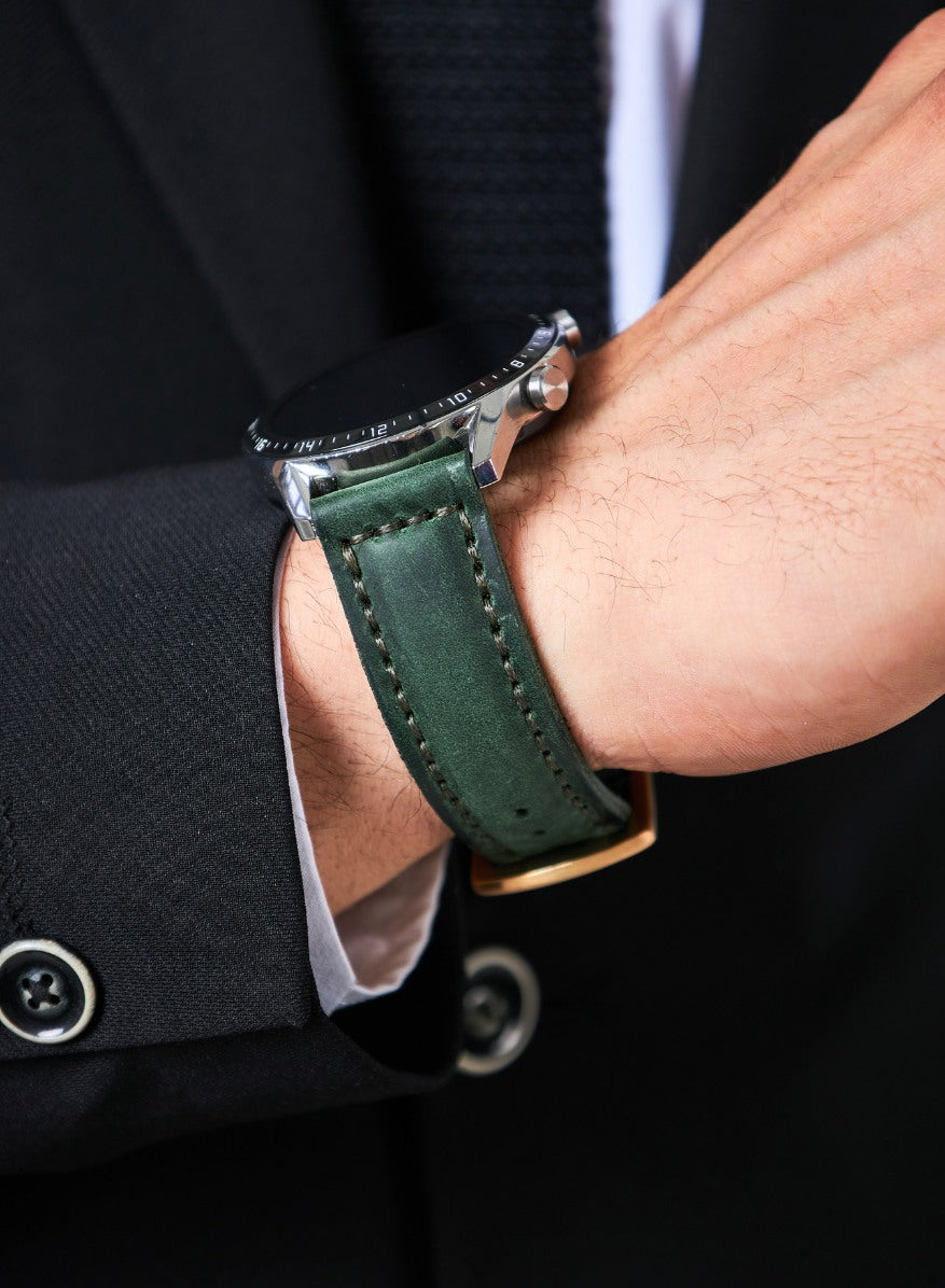 Samsung Watch Samcrazy Leather Strap - Green