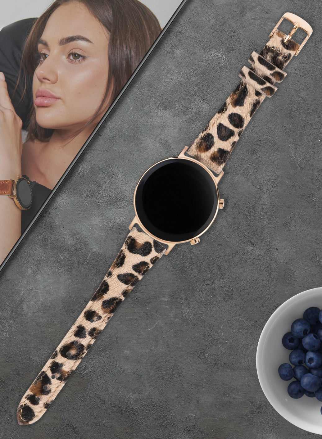 Samsung Watch Vadiva Women Leather Strap - Brown Leopar