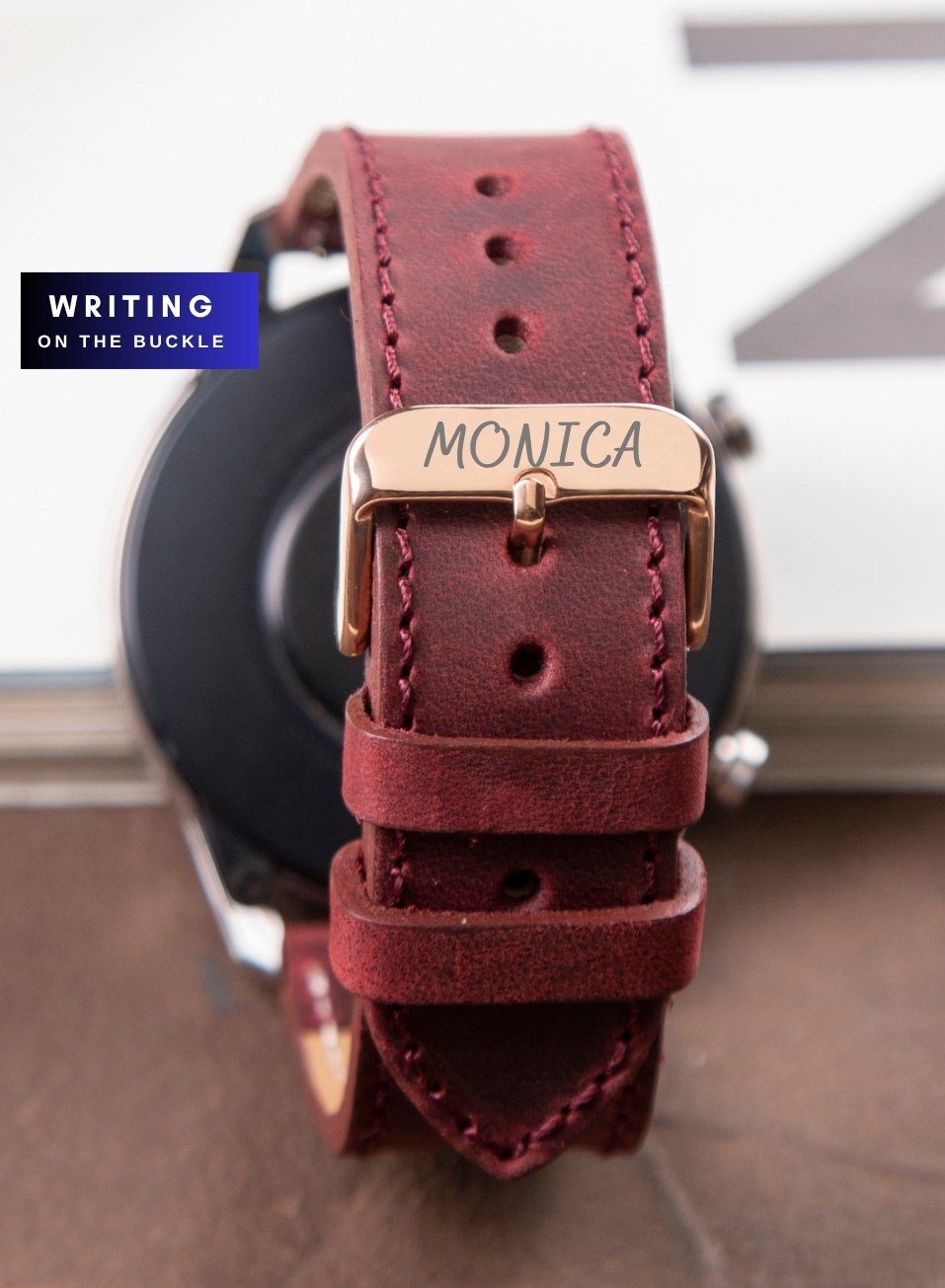 Classic Watch Crazy Leather Strap - Burgundy