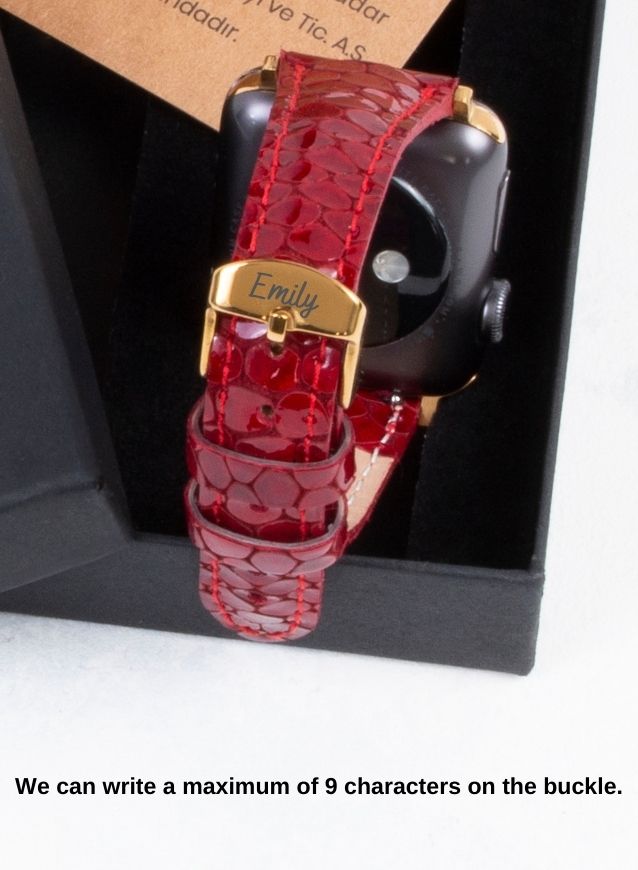 Apple Watch Crop Women Leather Strap - Red