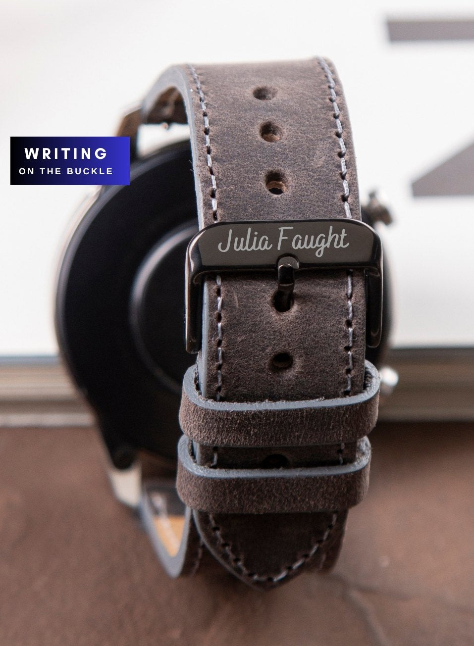 Classic Watch Crazy Leather Strap - Gray