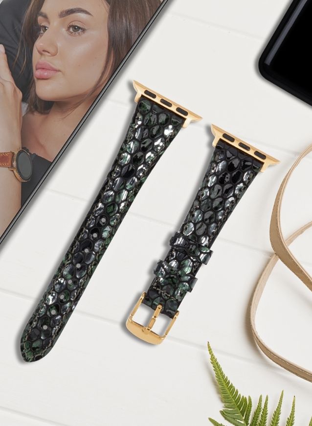 Apple Watch Crop Women Leather Strap - Green