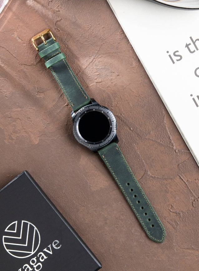 Classic Watch Crazy Leather Strap - Green