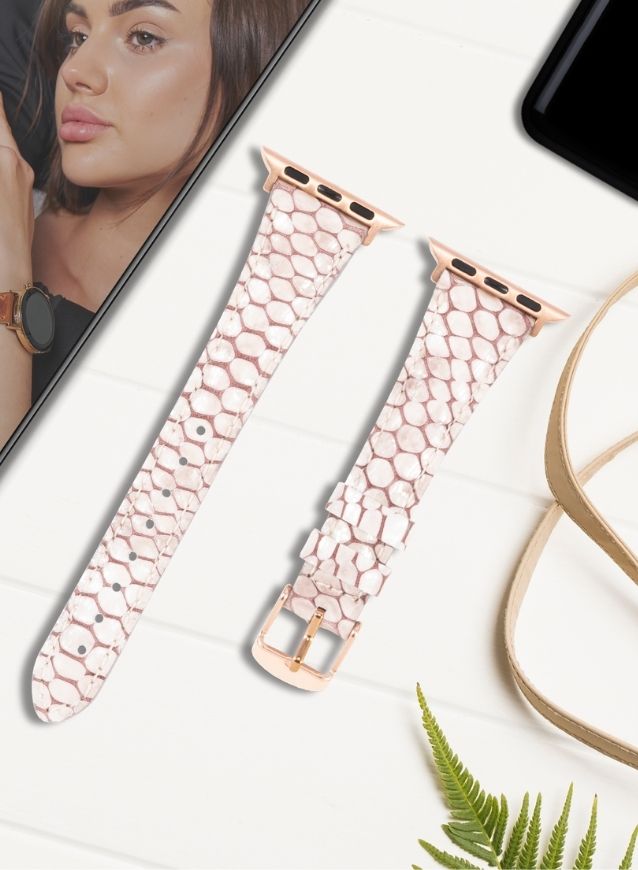 Apple Watch Crop Women Leather Strap - White