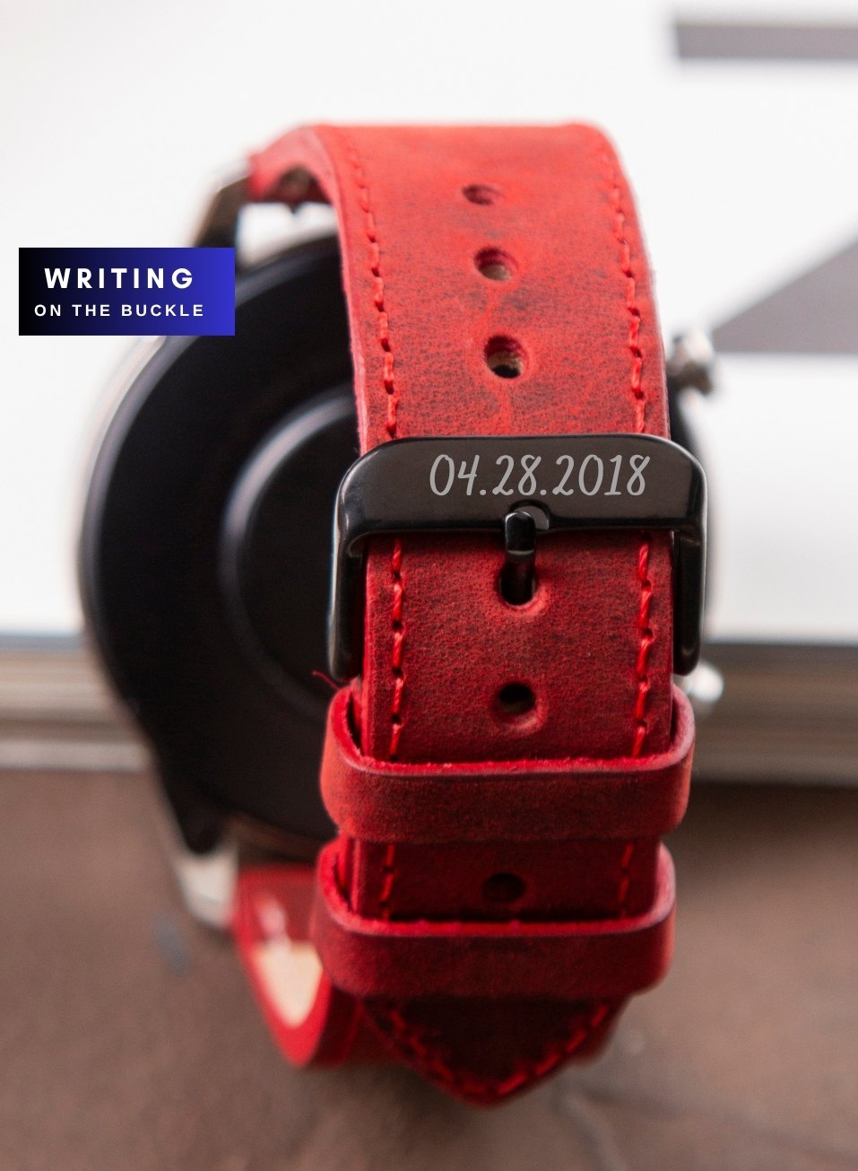 Classic Watch Crazy Leather Strap - Red