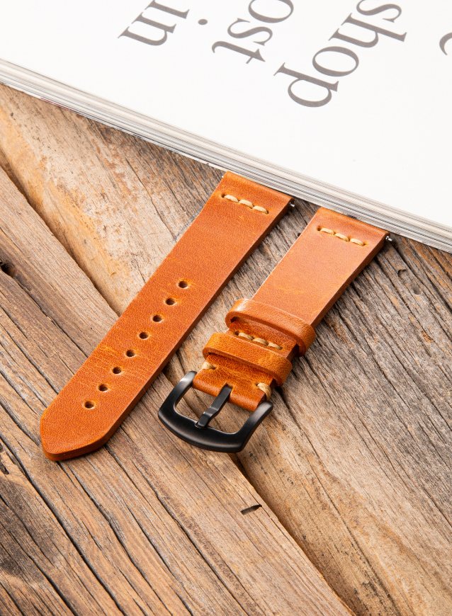 Classic Watch Musap Leather Strap - Camel