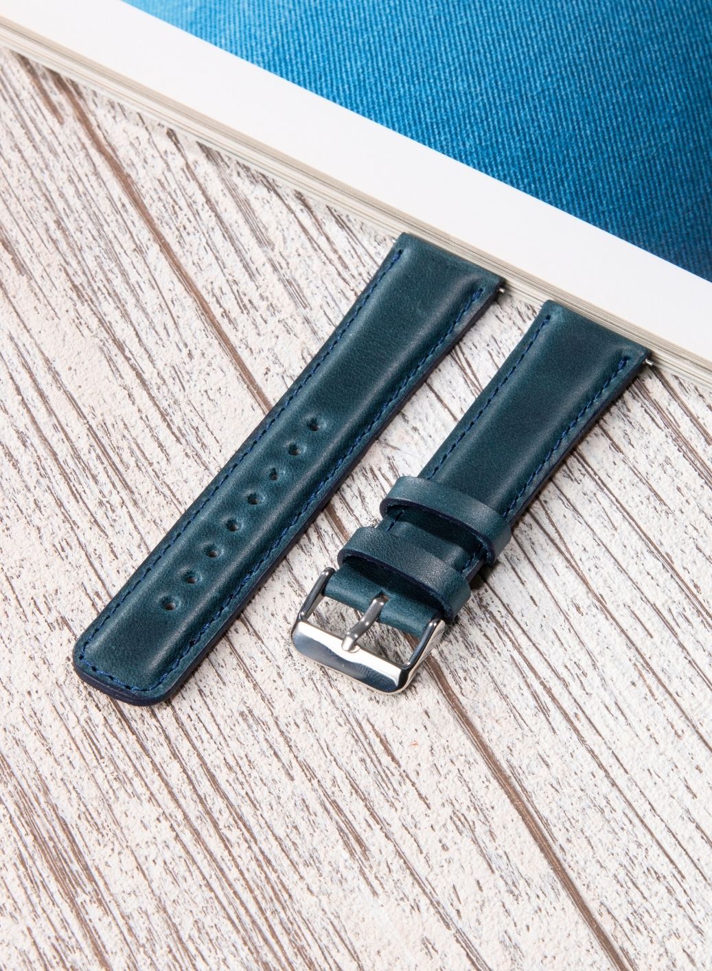 Classic Watch Fullup Leather Strap - Blue
