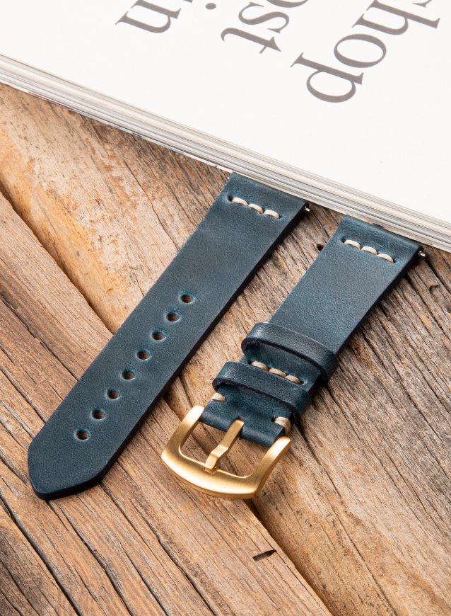 Classic Watch Musap Leather Strap - Blue
