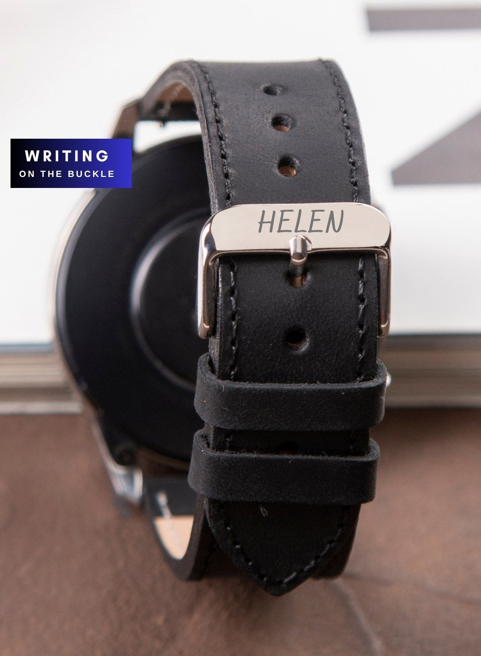 Classic Watch Crazy Leather Strap - Black