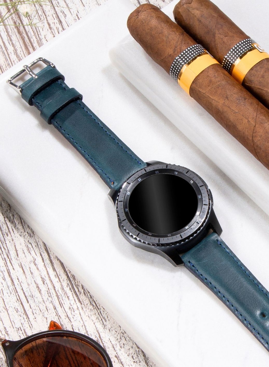 Classic Watch Fullup Leather Strap - Blue